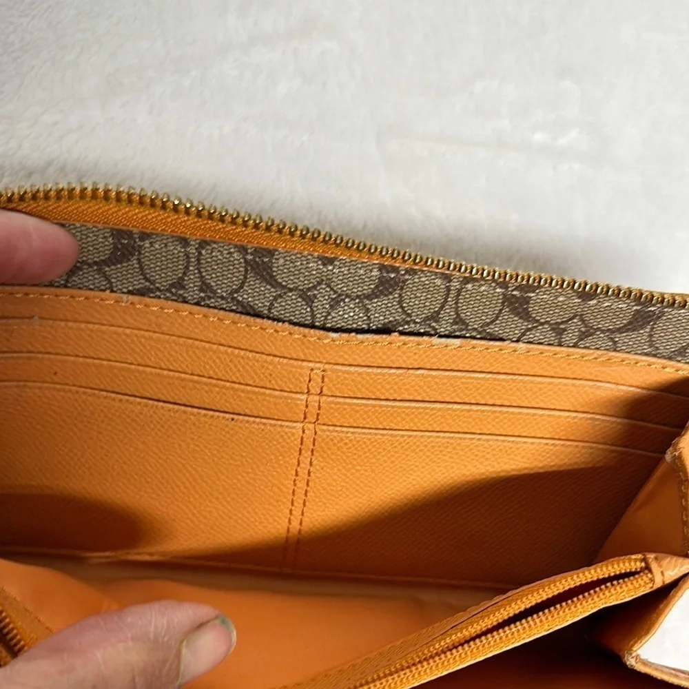 Coach Tan/ orangish Leather Wallet
